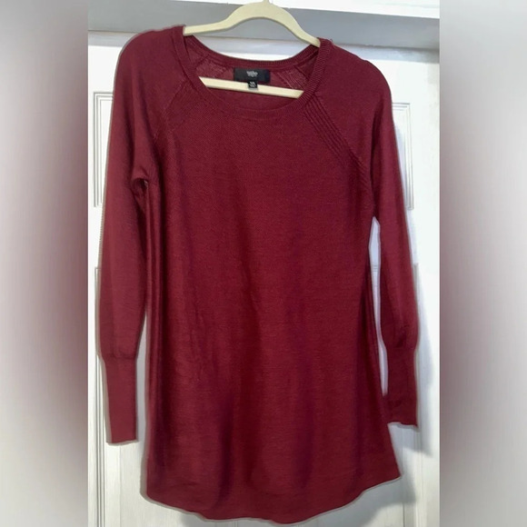 Mossimo Womens Long Sleeve Sweater, Marooon - Picture 4 of 10